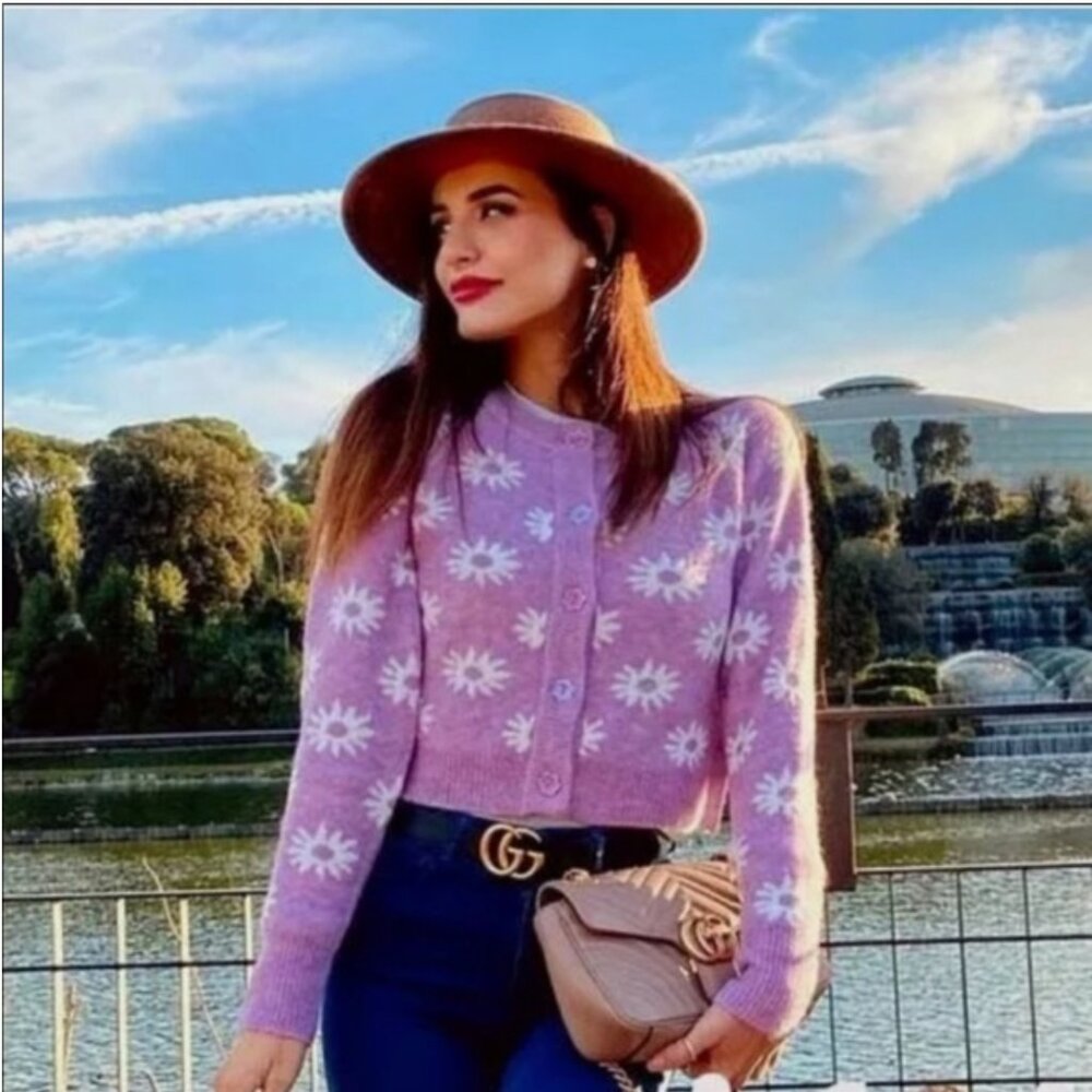 ZARA RARE FLORAL KNIT CARDIGAN NWT